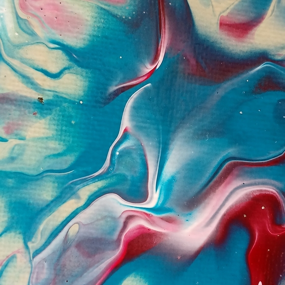 "InfusedMemories" Abstract Acrylic Pour Painted (8"x10") Stretched Canvas - Picture 4 of 6